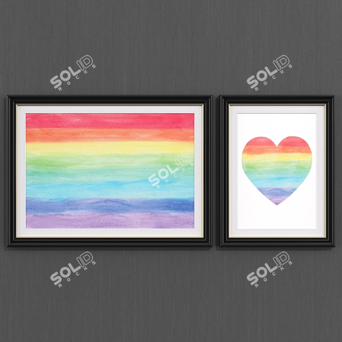 Modern Rainbow Art Collection 3D model image 1