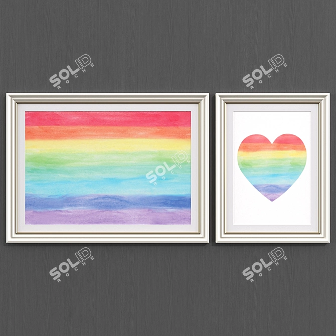 Modern Rainbow Art Collection 3D model image 2