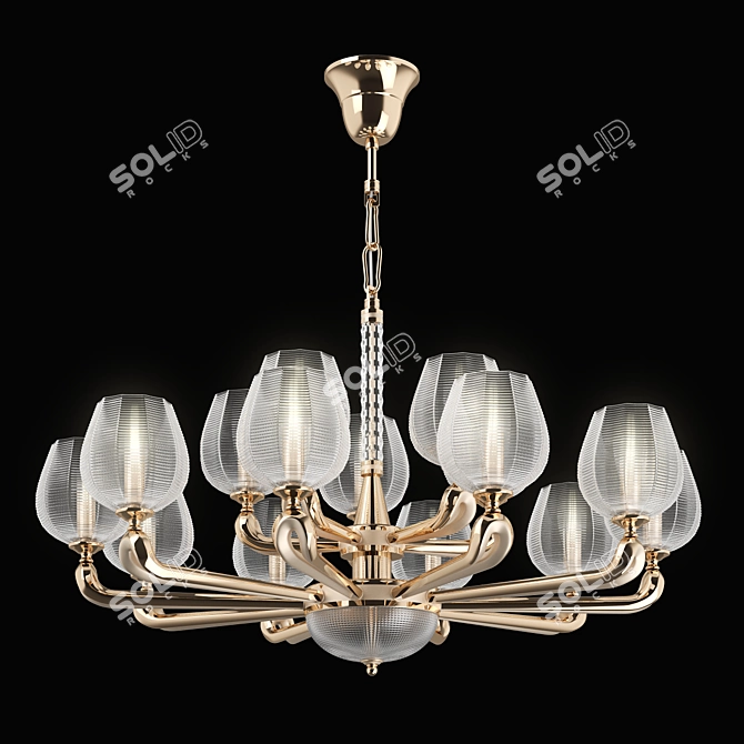 Delta Osgona Gold Chandelier 3D model image 1