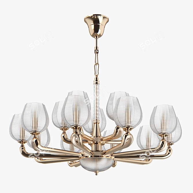 Delta Osgona Gold Chandelier 3D model image 2