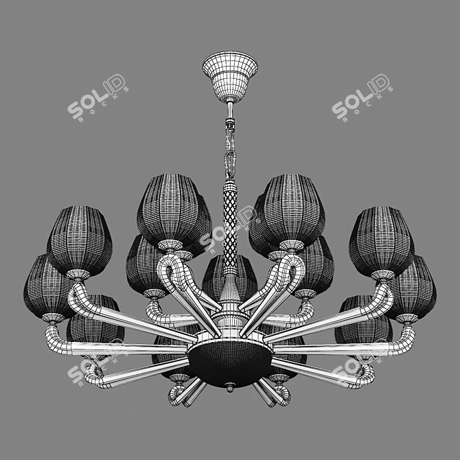 Delta Osgona Gold Chandelier 3D model image 3