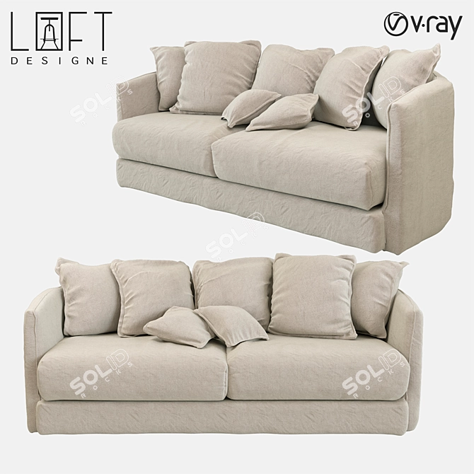 Modern LoftDesign Sofa 1806 - Stylish and Comfortable 3D model image 1