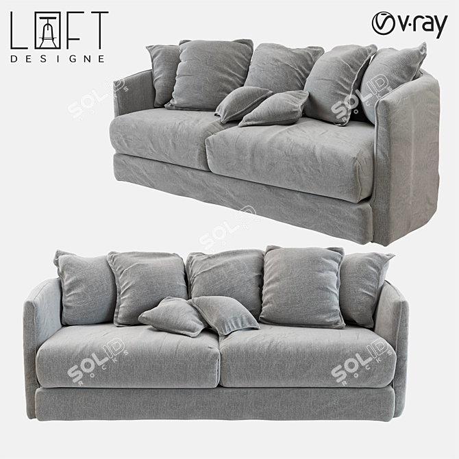 Modern LoftDesigne Sofa 1807: Sleek Design & Comfort 3D model image 1