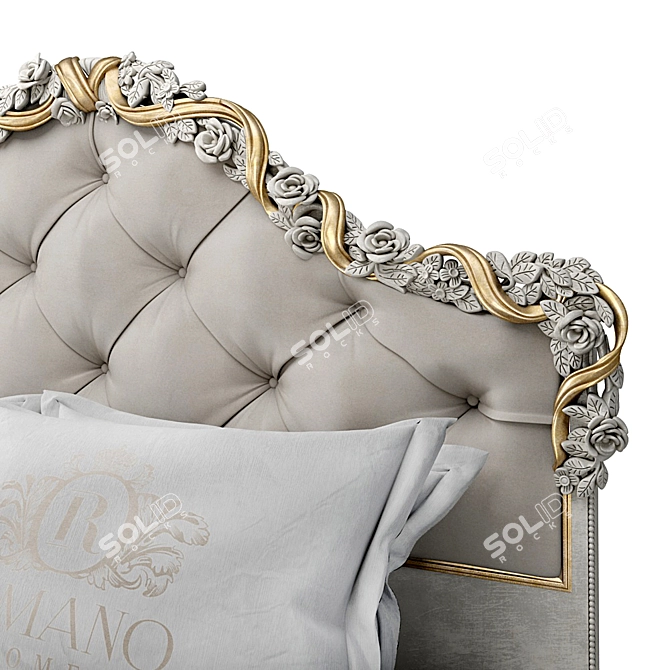 Handcrafted Nicole Bed: Romano Home 3D model image 2