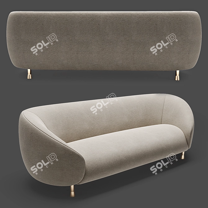 Elegant Lucien Sofa by Kelly Wearstler 3D model image 2