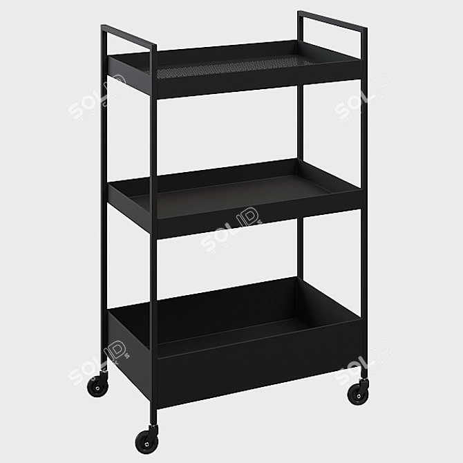 Sleek and Practical IKEA Nissafors Cart 3D model image 1