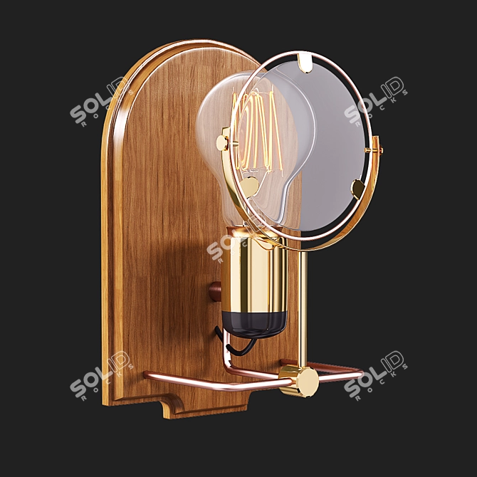 Luna Plena Brass Luminaire 3D model image 1