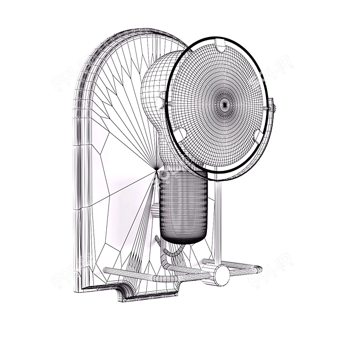 Luna Plena Brass Luminaire 3D model image 2