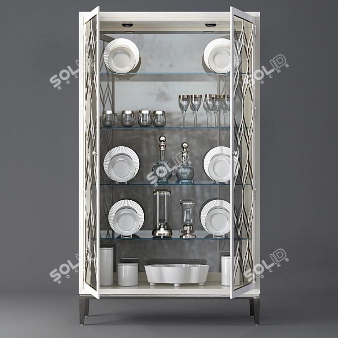 Bernhardt Calista Curio - Stylish Display Cabinet 3D model image 4