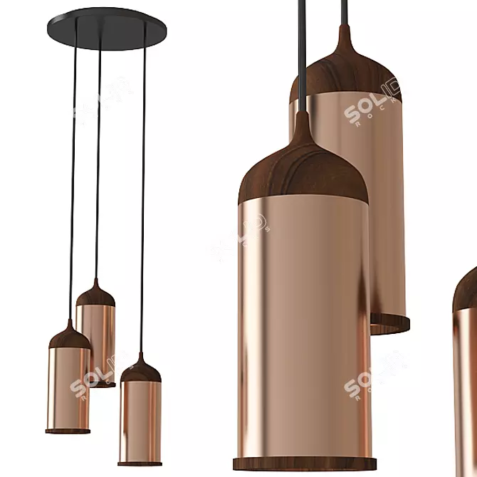 Copper Glow: Steven Banken's Lamp 3D model image 1