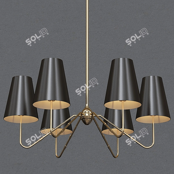 Elegant Berkshire Chandelier 3D model image 1