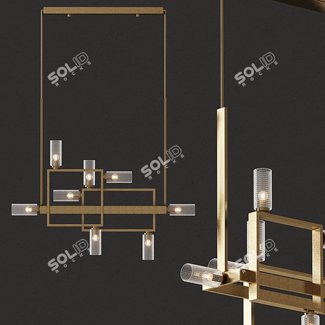 Sleek Glass Pendant Lighting 3D model image 1