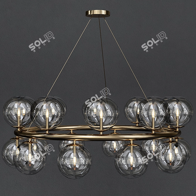 Elegant Glass Ball Chandelier 3D model image 1