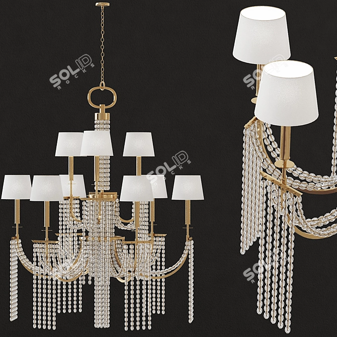 Elegant Gabby Sandra Chandelier 3D model image 1