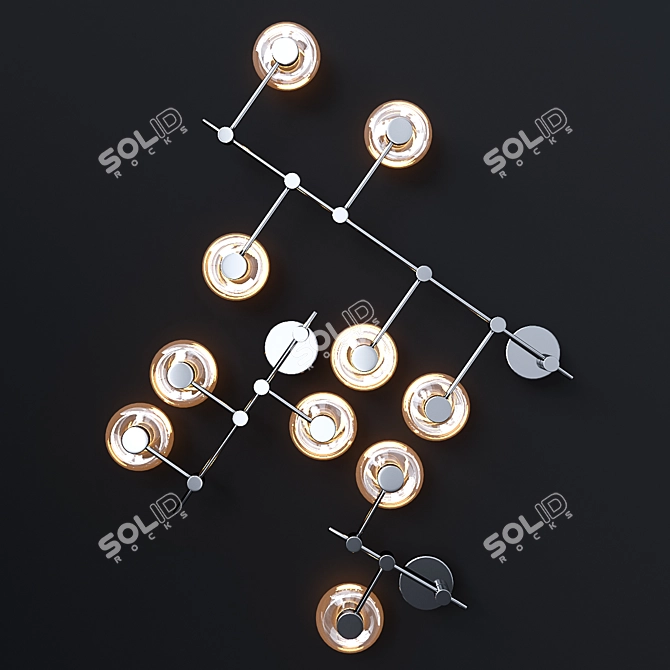 Modern Glass and Metal Circuit Set 3D model image 1