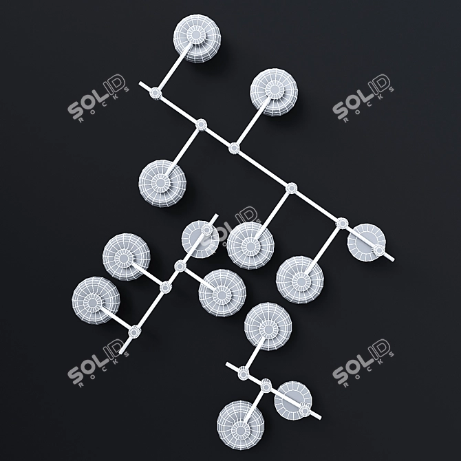 Modern Glass and Metal Circuit Set 3D model image 2