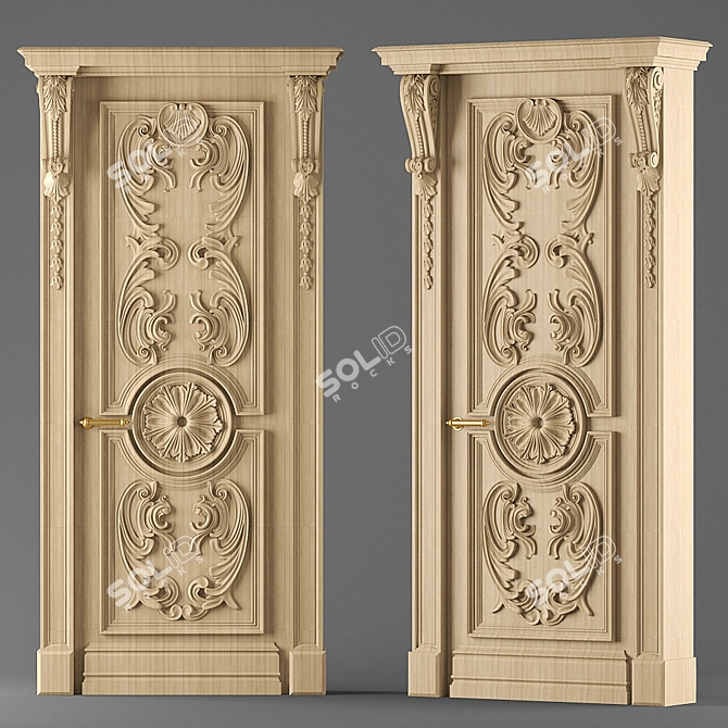 Elegance Enshrined: Classical Door 3D model image 1