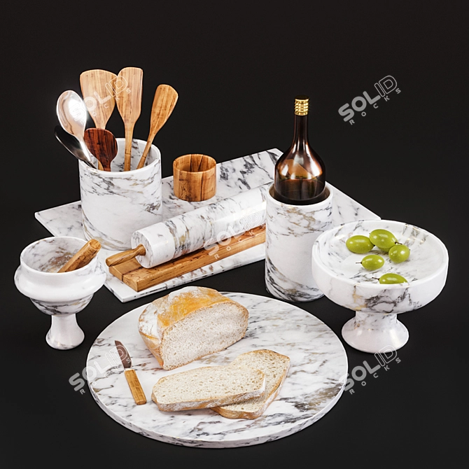 Elegant Kitchen Decor Set 3D model image 1