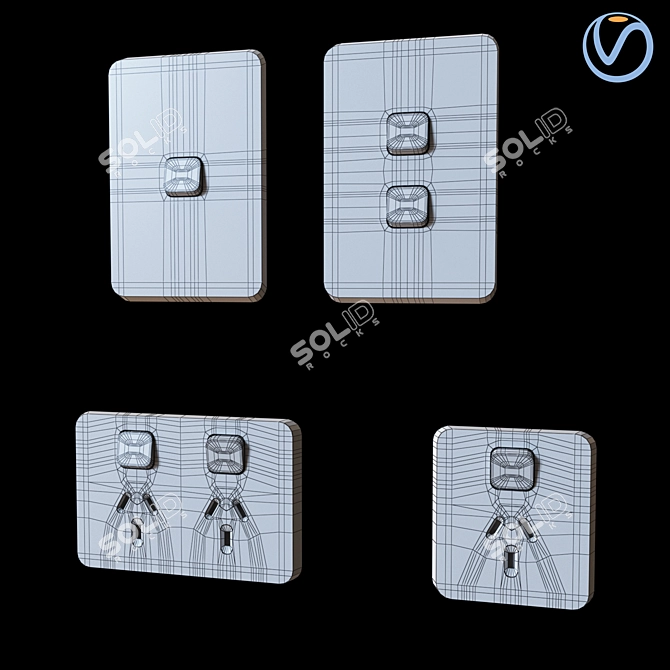 Modern Clipsal Iconic Series: Australian Plugs & Switches 3D model image 2