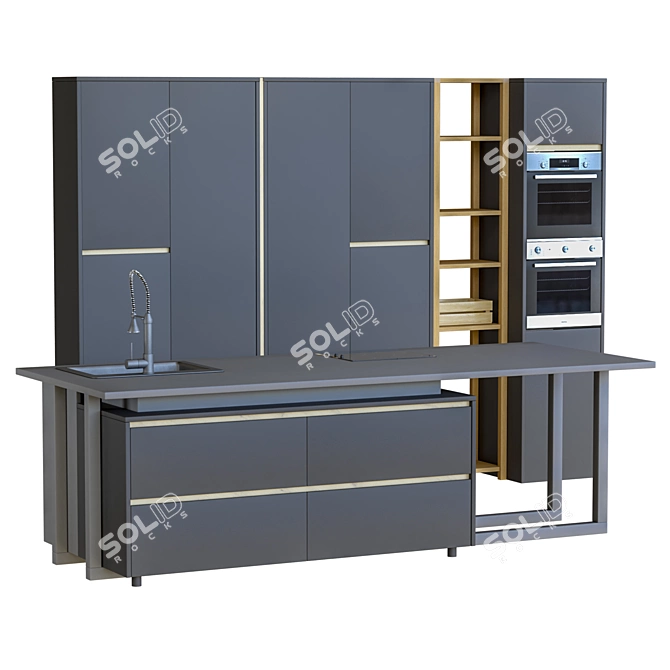 Modern Kitchen 3D Model 3D model image 1
