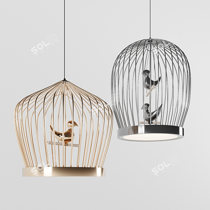 Contemporary LED Pendant Light 3D model image 1