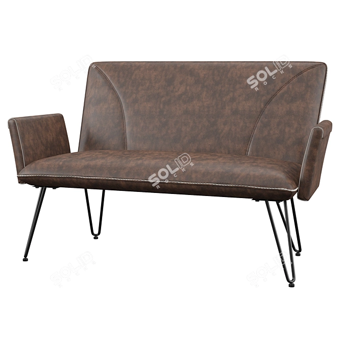 Elegant Raymond Settee 3D model image 2