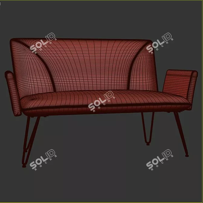 Elegant Raymond Settee 3D model image 3