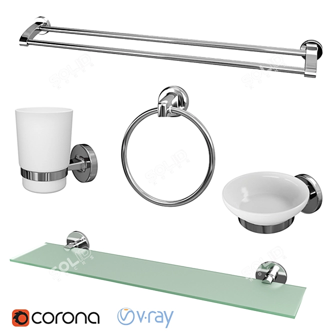 Sleek Bathroom Essentials - Innovative Accessories for a Modern Look 3D model image 1