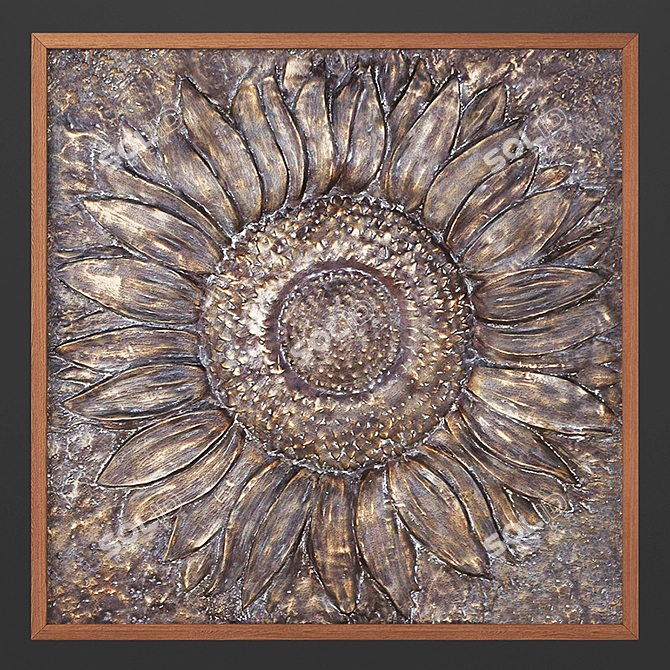 Sunburst Metal Wall Decor 3D model image 1