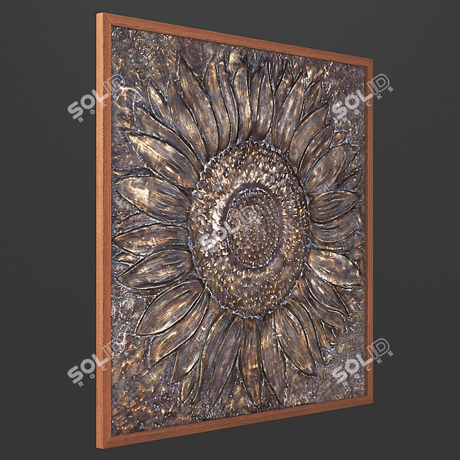 Sunburst Metal Wall Decor 3D model image 2