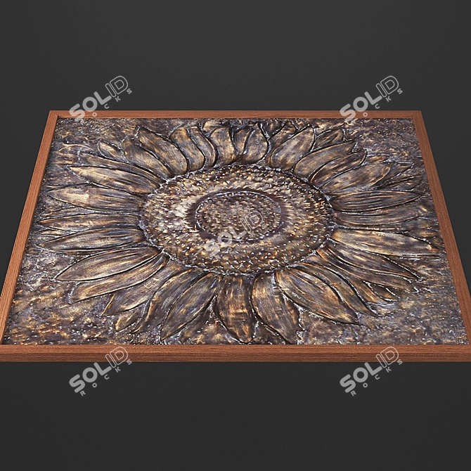 Sunburst Metal Wall Decor 3D model image 3