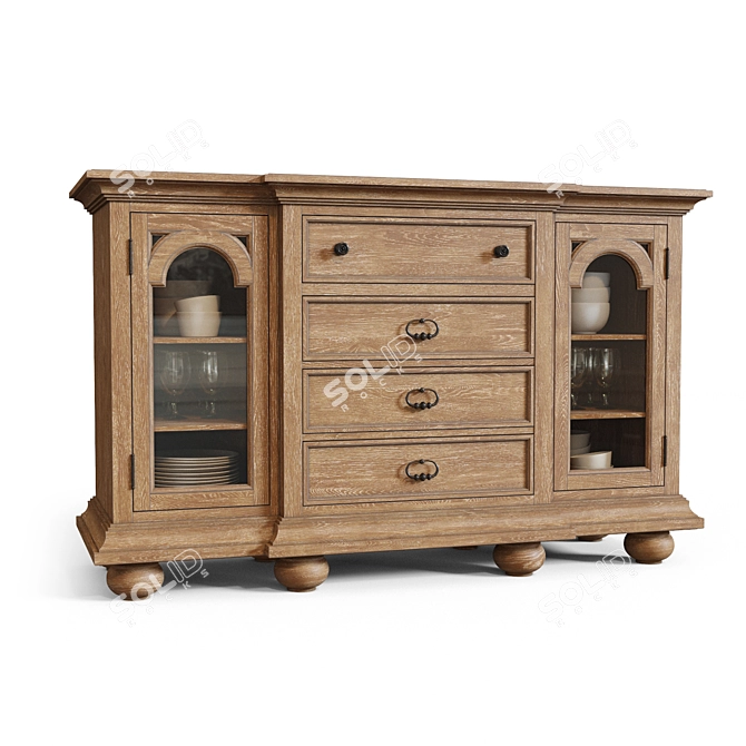 Elegant Ollesburg Buffet: D725-60 3D model image 1