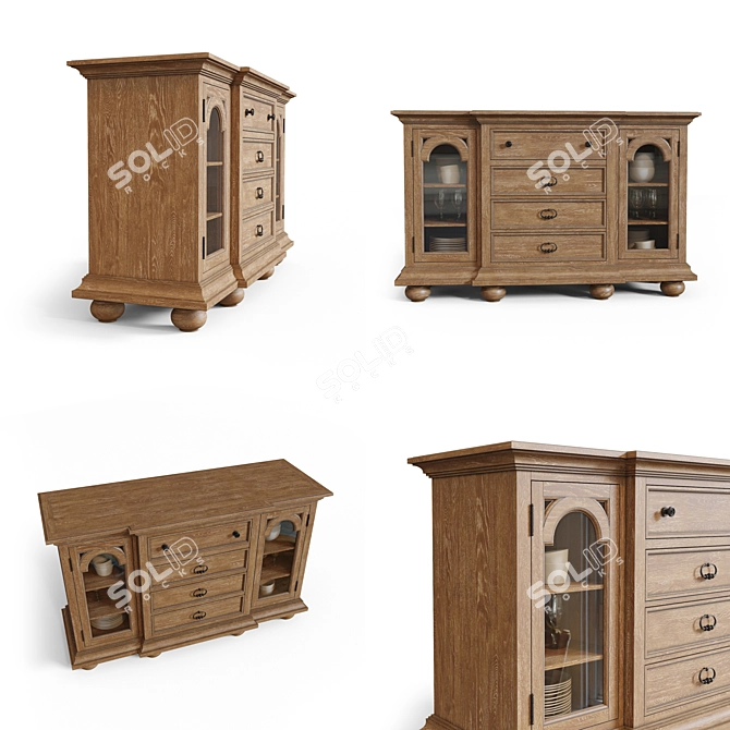 Elegant Ollesburg Buffet: D725-60 3D model image 2