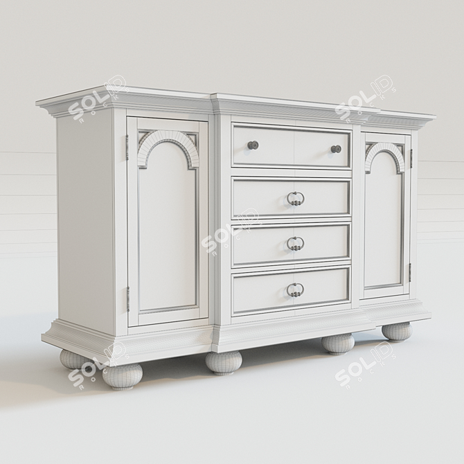 Elegant Ollesburg Buffet: D725-60 3D model image 3