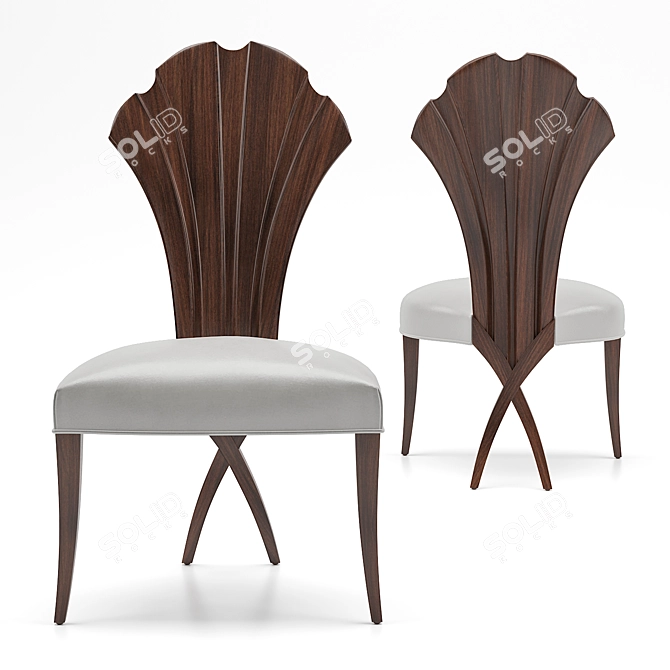 Luxurious LA CROISETTE Dining Chair 3D model image 2
