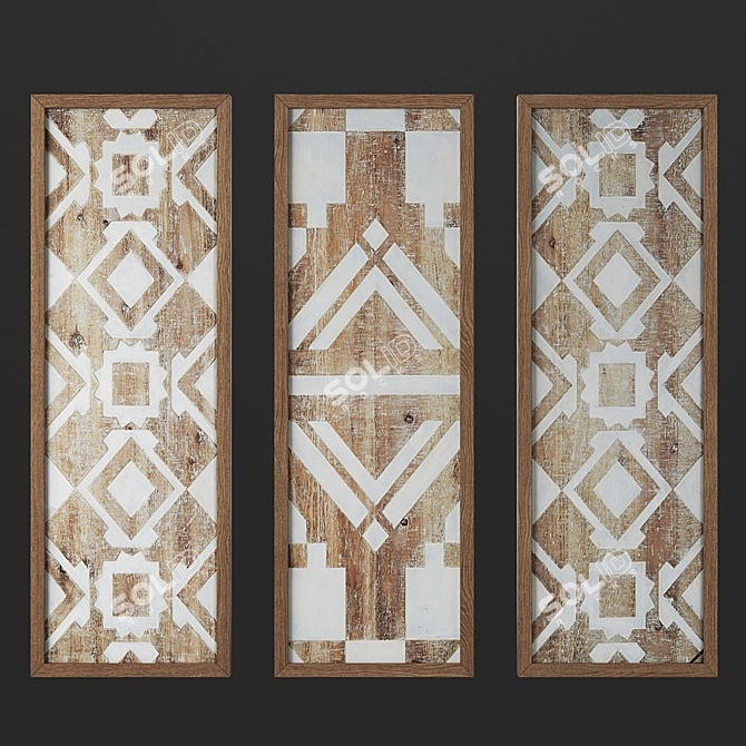 Madison Park Gabbie Natural Wood Wall Decor 3D model image 1