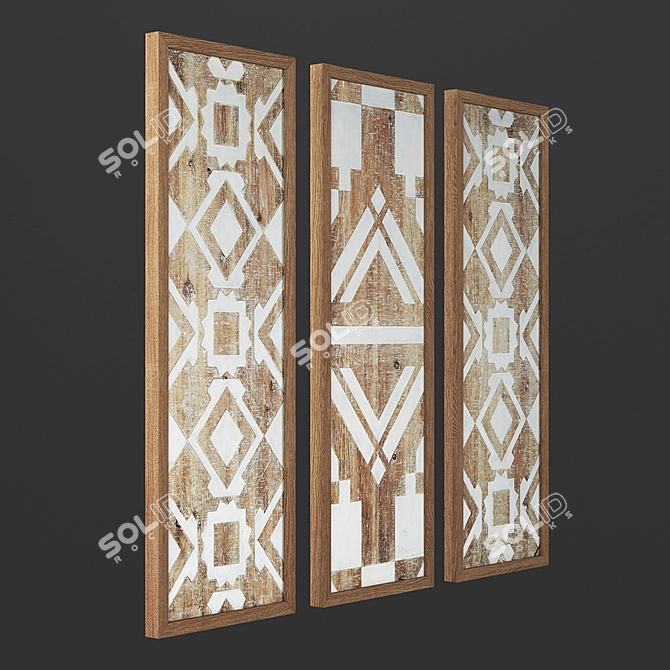 Madison Park Gabbie Natural Wood Wall Decor 3D model image 2