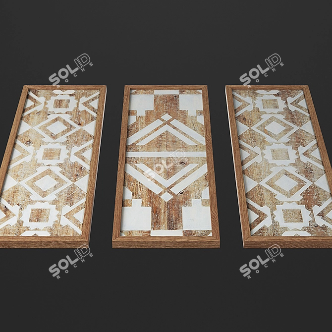 Madison Park Gabbie Natural Wood Wall Decor 3D model image 3