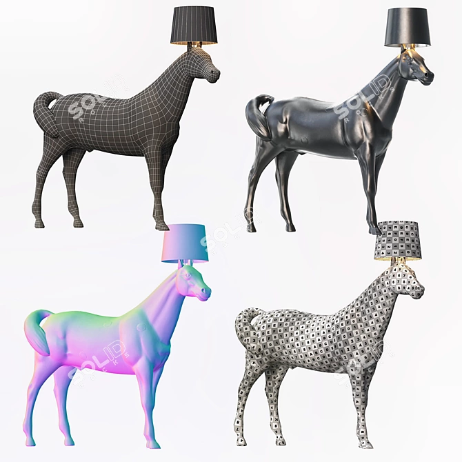 Moooi Horse Lamp: Lowpoly Elegance 3D model image 3