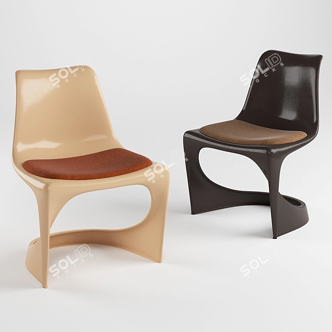 Sleek Cado Chairs: Modern Molded Plastic 3D model image 1