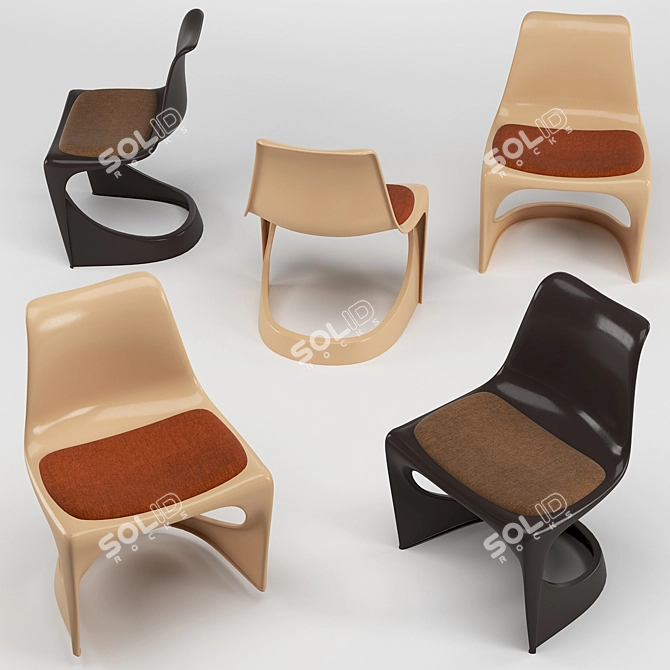 Sleek Cado Chairs: Modern Molded Plastic 3D model image 3