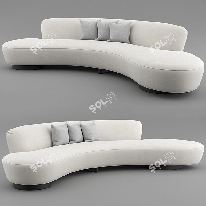 Elegant FreeForm Curved Sofa 3D model image 1