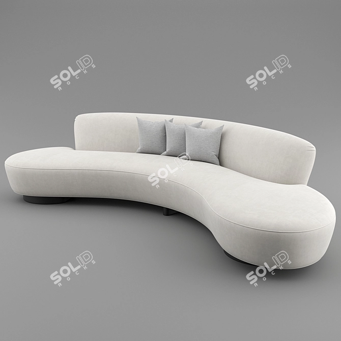 Elegant FreeForm Curved Sofa 3D model image 2