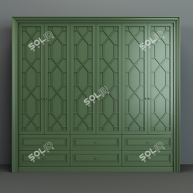 12-Compartment Cabinet: Sleek and Spacious 3D model image 1