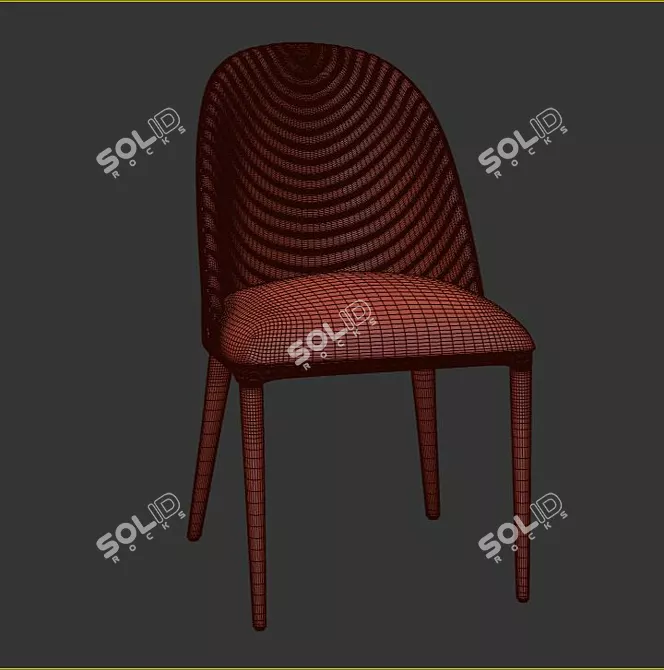 Elegant Bardwell Upholstered Chair 3D model image 3