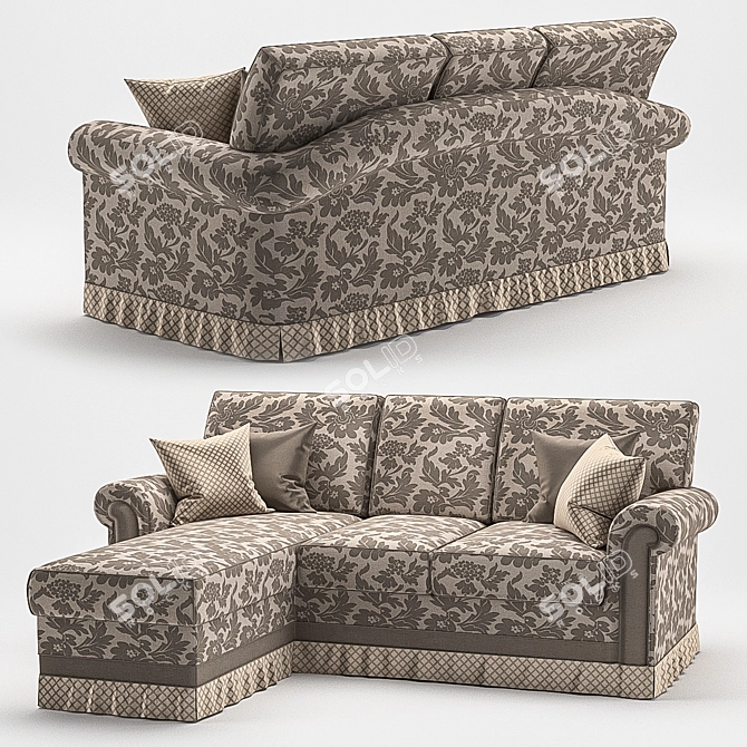 MAXIM Corner Sofa: Classic, Comfortable, and Convenient 3D model image 1
