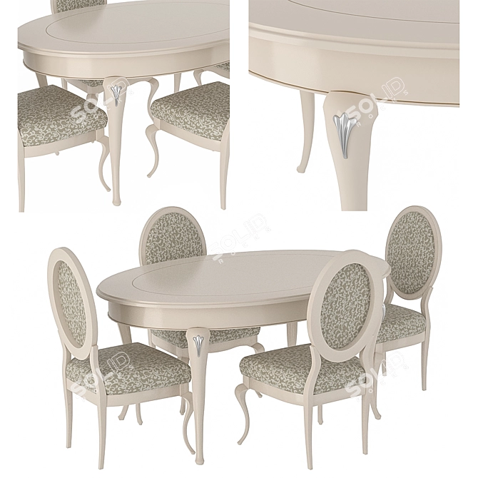 Giorgiocasa Lunch Group: Transformable Dining Table 3D model image 1