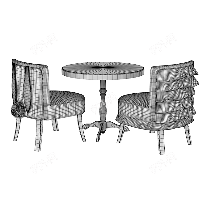 Amari Kids Table and Chairs Set 3D model image 3