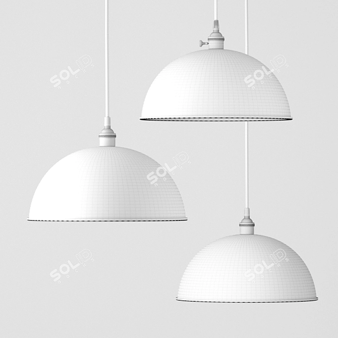 Sleek Steel Edison Lampshade 3D model image 2