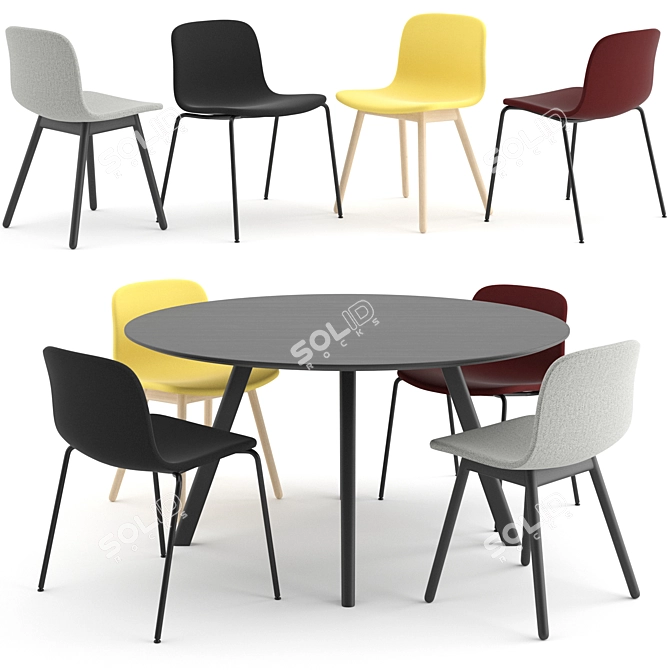 Modern Hay Dining Set 3D model image 1